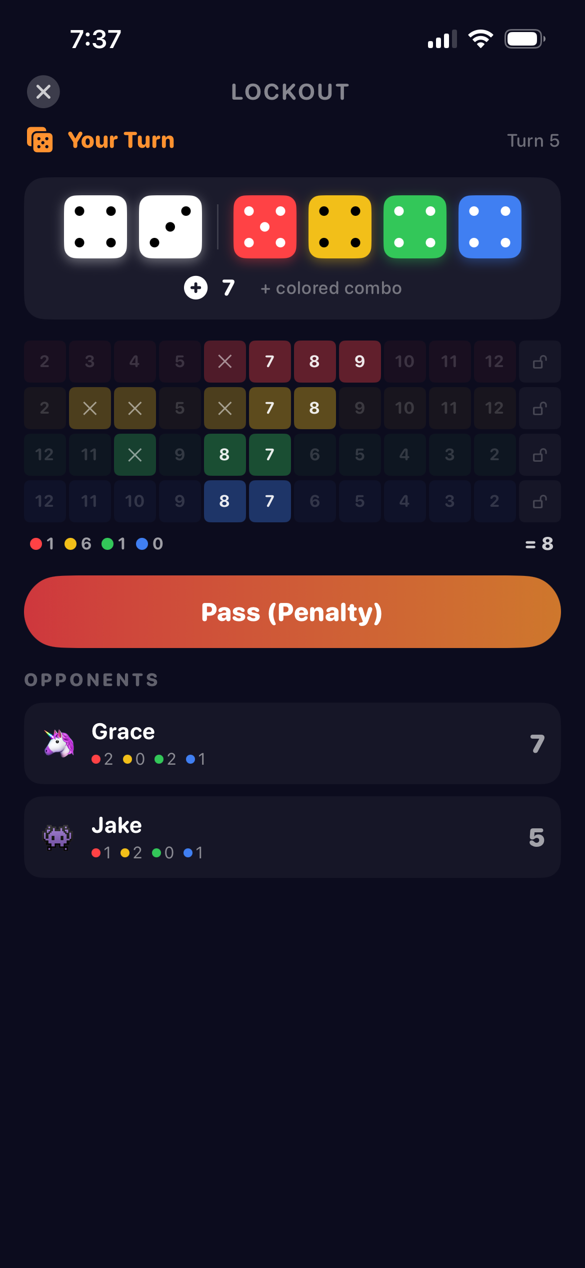 Lockout dice game